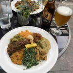 バンダラ ランカ - スリランカカレープレート　ライオンビール