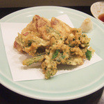 藤吉 - 本日のおまかせ竹(3000円)の豚ぷら(とんぷら)と菜の花の天ぷら