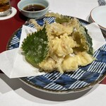 割烹よし田 博多店屋町店 - イカの天ぷら