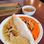 ディージャイ - カレー2種盛グリーン&レッド1000円