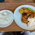 Cafe むじか - 私選択のメインはチキン南蛮。南蛮酢が効いて4切れと多いが最後まで美味しく、ペロリと完食しました。右下の冷たいタルタルソースが、今まで食べたタルタルの中でベスト3に入る美味しさ。