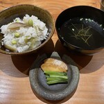 日々の料理 - 枝豆、茗荷の炊き込みご飯