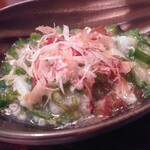 そば大村庵 - オクラと芽カブの山芋和え340円アップ