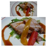煉 今泉店 - 前菜・・豚の角煮。お味は普通です。 