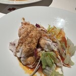 中国料理 四川 - レディースランチの豚肉のボイルガーリックソースかけ