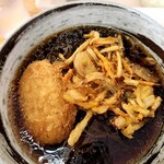笠置そば - かき揚げ、コロッケ大盛り蕎麦