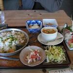 貝殻亭 - ライダーAランチ（はまぐり雑炊＆刺身）