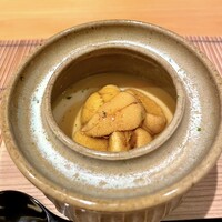 御料理 まつ山 - ⑧ 地元の藍島の雲丹をたっぷり使った
                    　冷たい茶碗蒸し　