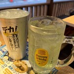 大衆酒場 どんがめ - メガレモンサワー、メガライムサワー