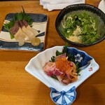 笑福 - ベーコンとサラダと酢の物？