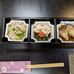 割烹 くしだ - 前菜の白子や牡蠣