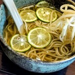 江戸そば マルノ - すだちかけハーフ（メニューには有りません）