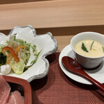 鮨政庭 - サラダ•茶碗蒸しセット