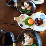 うなぎ亭 友栄 - 割きたてのきも（たれ＆わさび）