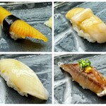 築地寿司清 - 数の子、帆立、真イカ、あじ❗️