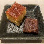 中国飯店 富麗華 - 本日のデザート（バナナケーキ＆ライチ紅茶の生チョコレート）