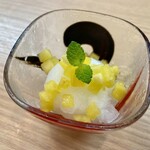 御料理 ひさまつ - デザート パイナップルのシャーベット