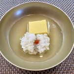 御料理 ひさまつ - 椀盛り 鱧と唐黍豆腐 清汁仕立て 柚子 梅肉