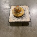発酵ヤード - おせんべいに海鮮タルタルのお通し