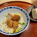 銀座 しのはら - 鯛と帆立とのフライトッピングがしのはら流