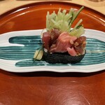 銀座 しのはら - 夏の美味しいきゅうりは少し太めに切ってあるそう