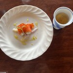 横浜瀬里奈 ステーキドーム - 食前酒の梅酒とお通し。って、お通しってレベルじゃなくね？ww