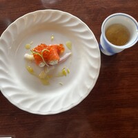 横浜瀬里奈 ステーキドーム - 食前酒の梅酒とお通し。って、お通しってレベルじゃなくね？ww