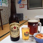 焼肉宝来軒 - 赤星と三冷ホッピとカクテキ