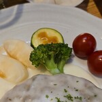 キッチン ブルー グローブ - 備え付け野菜のアップ