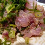 地魚屋台とっつぁん - アジのたたきです。新鮮なアジのたたきは最高ですね～。とっても美味しく頂きました。