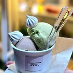 カズノリ イケダ アンディヴィデュエル - 白い王冠のようなメレンゲもアクセント。とっても上質なジェラートです♪溶ける前に頂きますよー