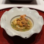 照寿司 - ハモのてんぷらとウニ