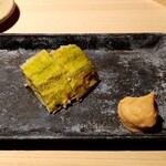 温石 - 緑茄子の揚げ田楽は白味噌で