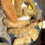 手挽きそば 一心 - 天ぷらのアップ⤴️