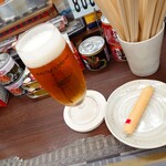 鉄道バー 駅 - プレモル神泡とチーかま