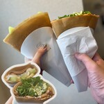 オザキクレープ - メロンカスタードホイップ、旨辛チリビーンズ