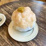 和花葉 - かき氷（桃と梅）、＋桃コンポート＆梅ゼリー