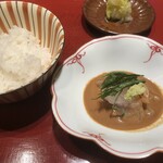 銀座くどう - ご飯も美味しい、鯛茶漬け。