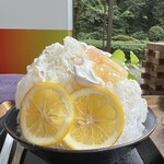 TOHAKU茶館 - かき氷　ももとレモン＆クリーム　¥1750
