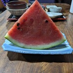 ナカガワ☆スエ食堂 - サービスの特大すいか！