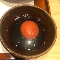 すき焼き十二天 - 濃紅生卵(黄身の色が赤かった)