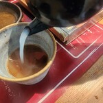 ステーキ・そば 牧の里 - 〆はそば湯割り