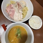 鶏そば専門店 らーめん風見鶏 - 特製濃厚つけ麵(1000円)＋ランチセットご飯(50円)