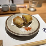 日本酒食堂 吟乃灯 - とうもろこしと塩豚の春巻き