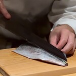 くるますし - 愛南町産護摩鯖の飾包丁