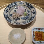 温石 - 焼津のハタ　塩（マルドン）と醤油で