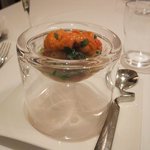 イル ギオットーネ - 蓮根のポルベットーネ 京水菜とうにの温かなスープに浮かべて