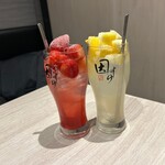 めしや因すけ - まるごと自家製サワー(イチゴ、グレープフルーツ）