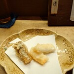 花いち - ヤリイカと干し芋の天ぷら