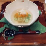 佳肴岡もと - まず初めはお腹温めて飲む前の準備から